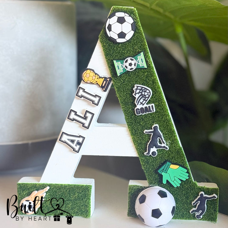Soccer inspired block letter