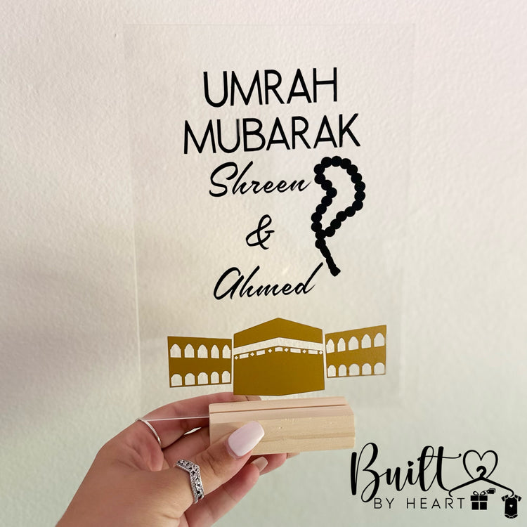 Personalised Umrah Acrylic stand