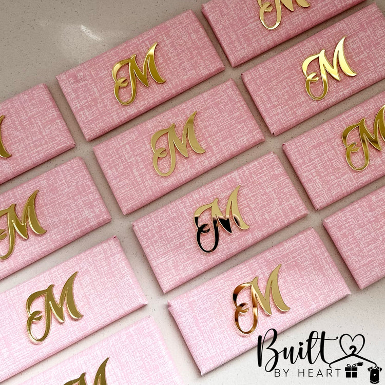 12 x Gold Acrylic Initial Chocs