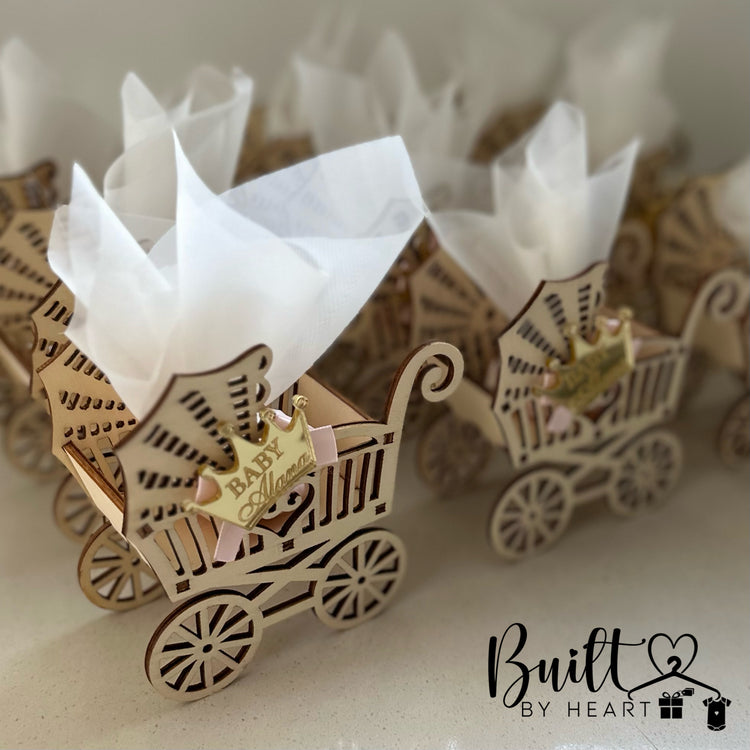 12x sugar almond pram favours