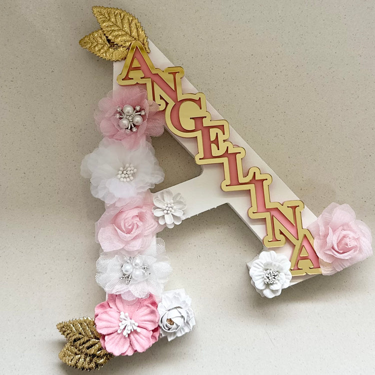 3D acrylic name floral letters