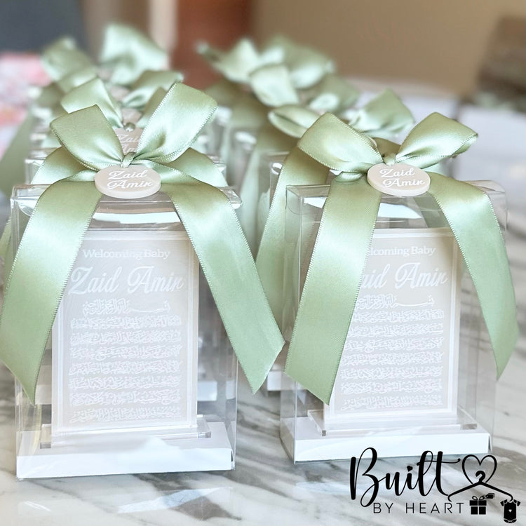 10x Beige & White theme ayat al kursi stand favours