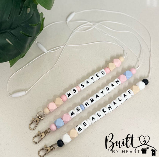 1x personalised beaded lanyard