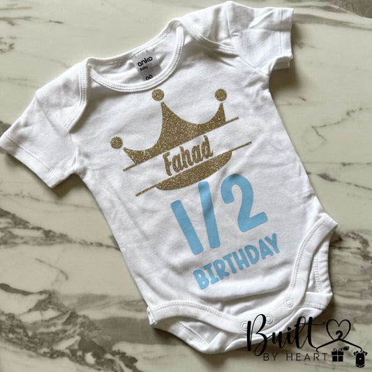 Personalised 1/2 Birthday Onesie