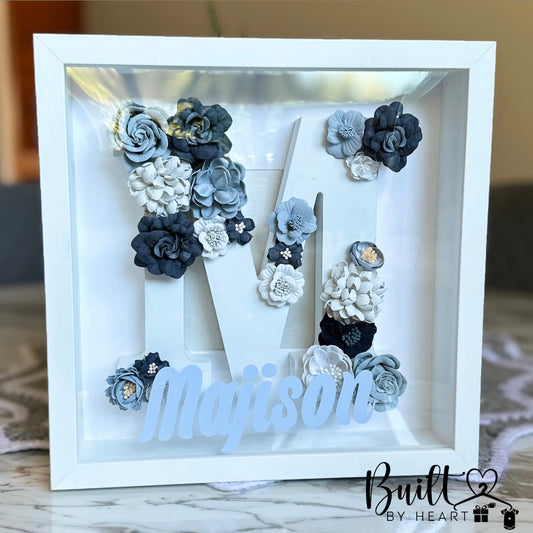 3D framed floral letter