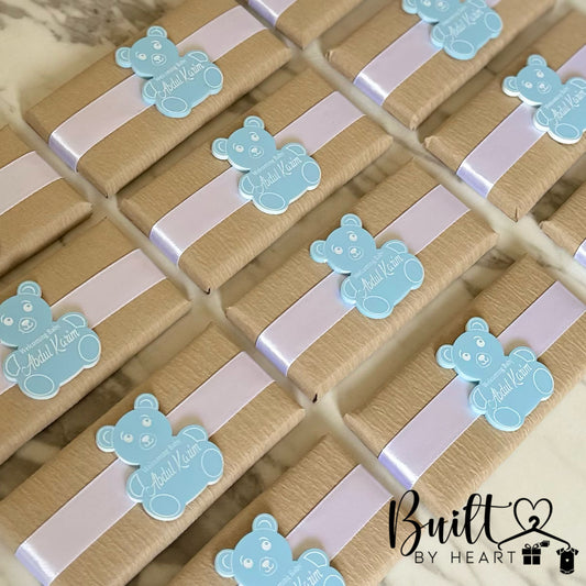 12x Personalised bear acrylic chocs