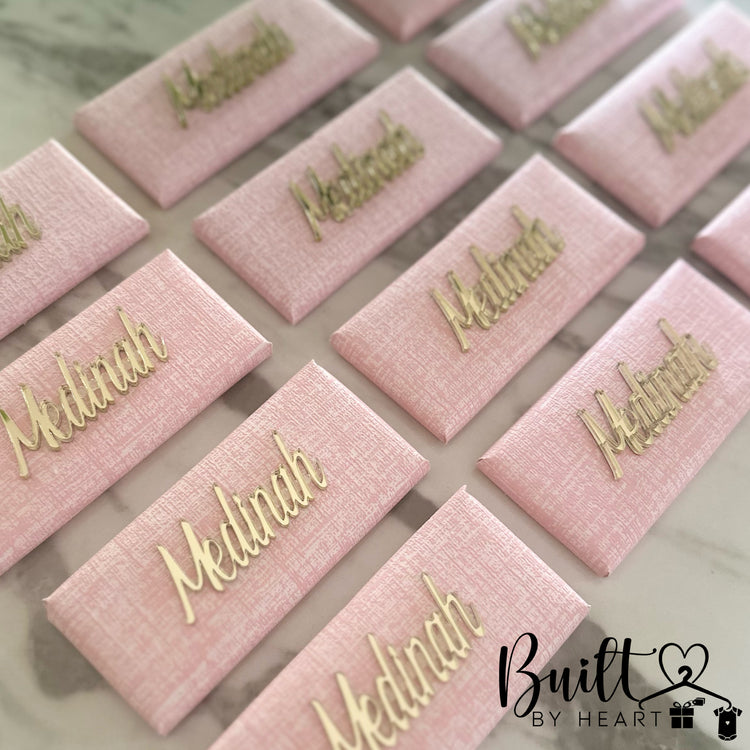 12x Gold Acrylic Name Chocs