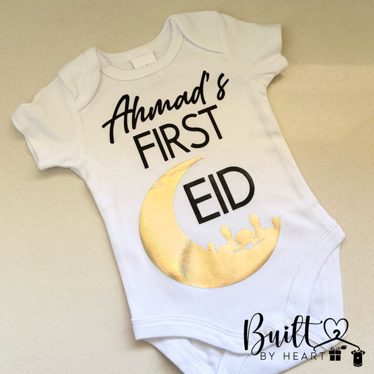Black/Gold First Eid Onesie