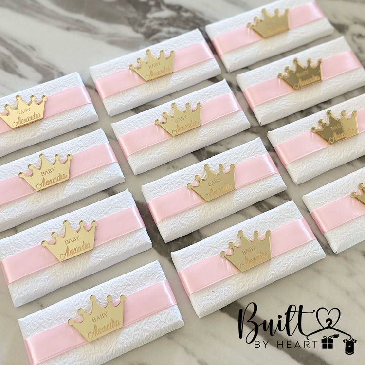 12x Gold Acrylic Crown Chocs