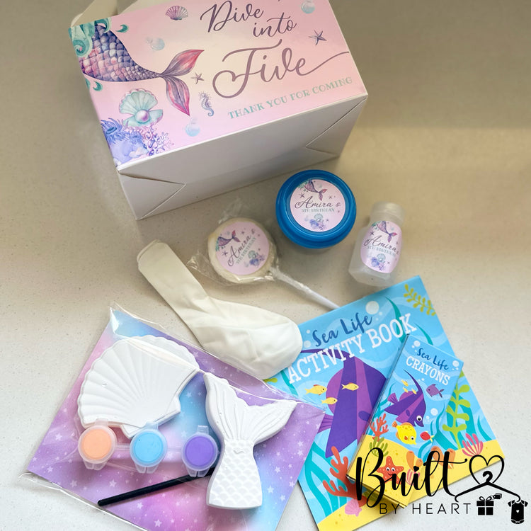 10x mermaid theme party boxes