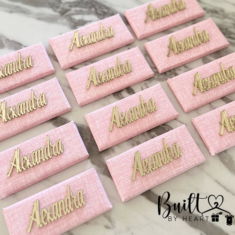 12x Gold Acrylic Name Chocs