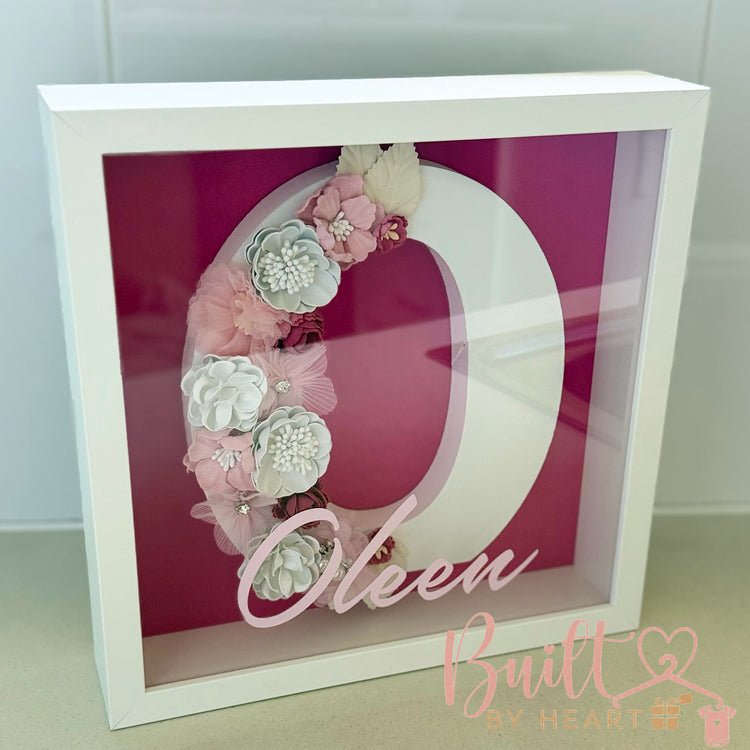 3D framed floral letter