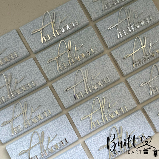 12x Silver Acrylic Name Chocs