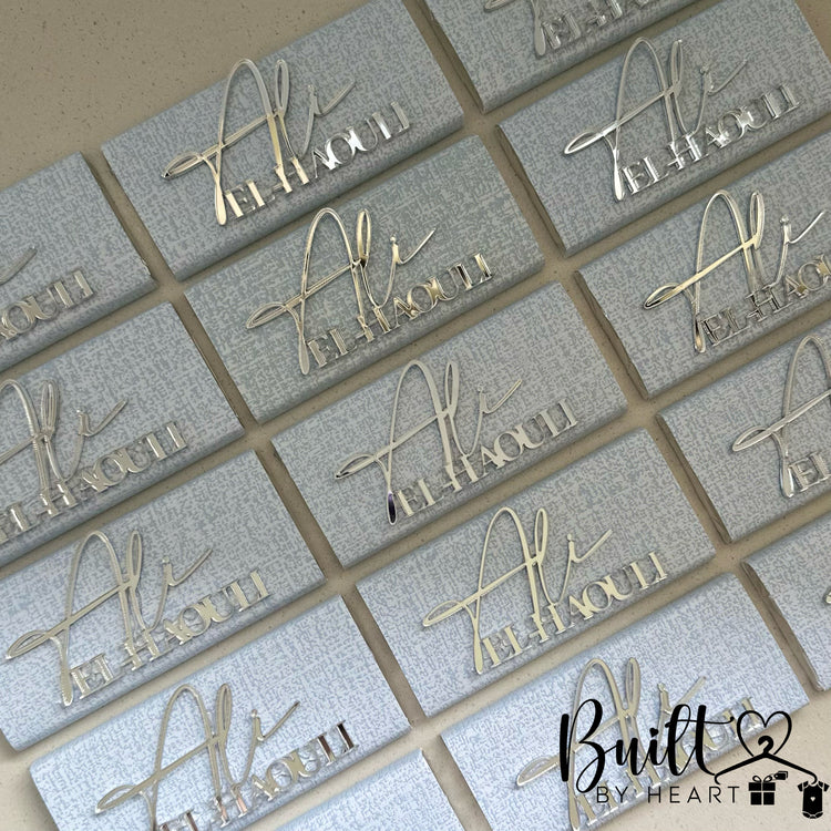 12x Silver Acrylic Name Chocs