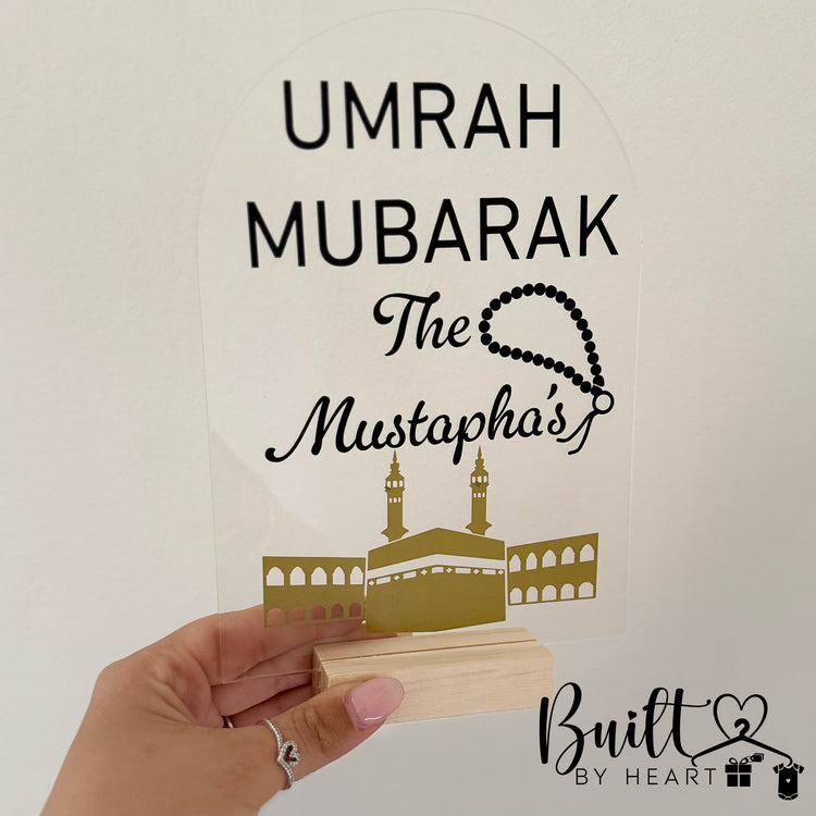 Personalised Umrah/Hajj Acrylic stand