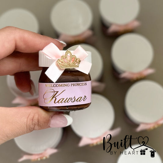 12x Personalised Princess Nutella Jars