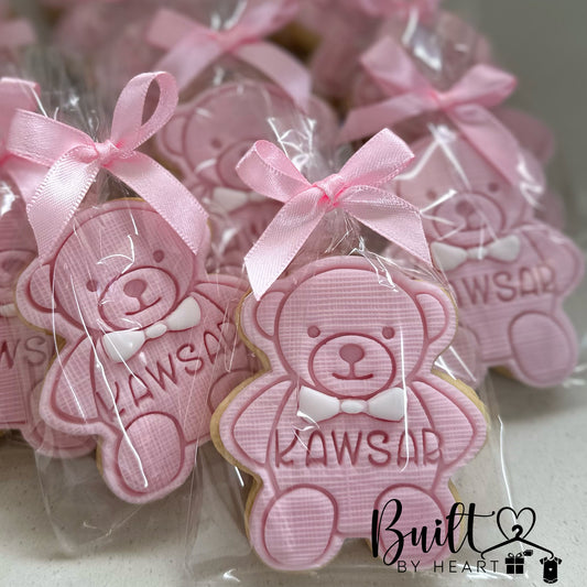 12x personalised teddy bear cookies