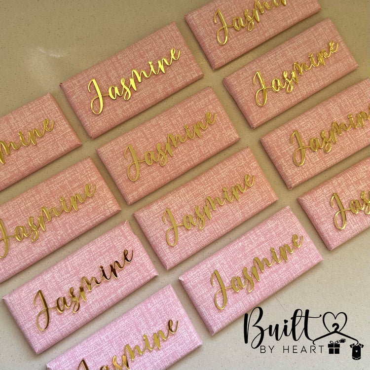 12x Gold Acrylic Name Chocs