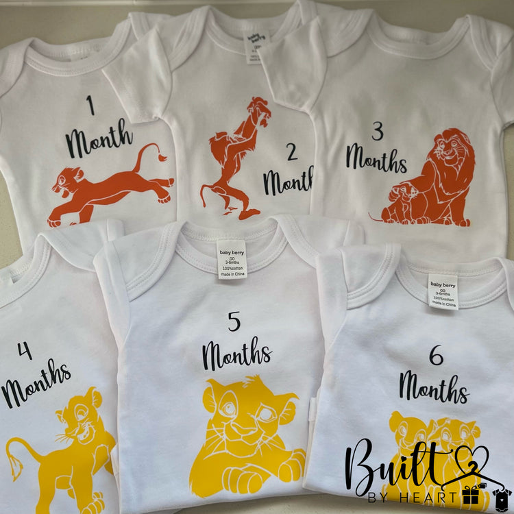 Lion King Milestone Onesie Set