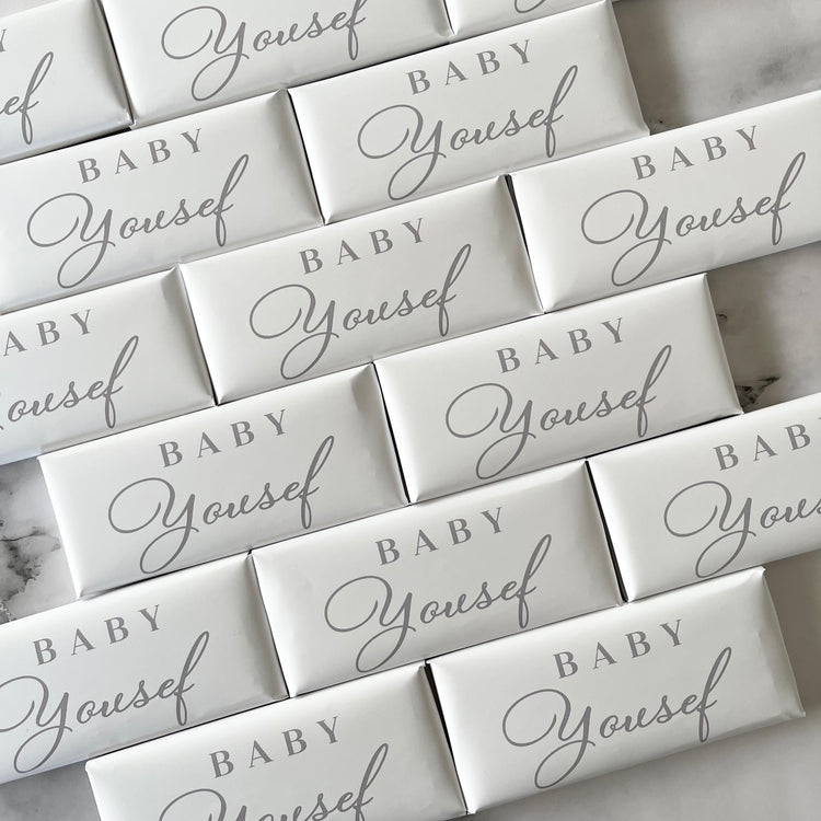 12x Personalised White & Grey Choc