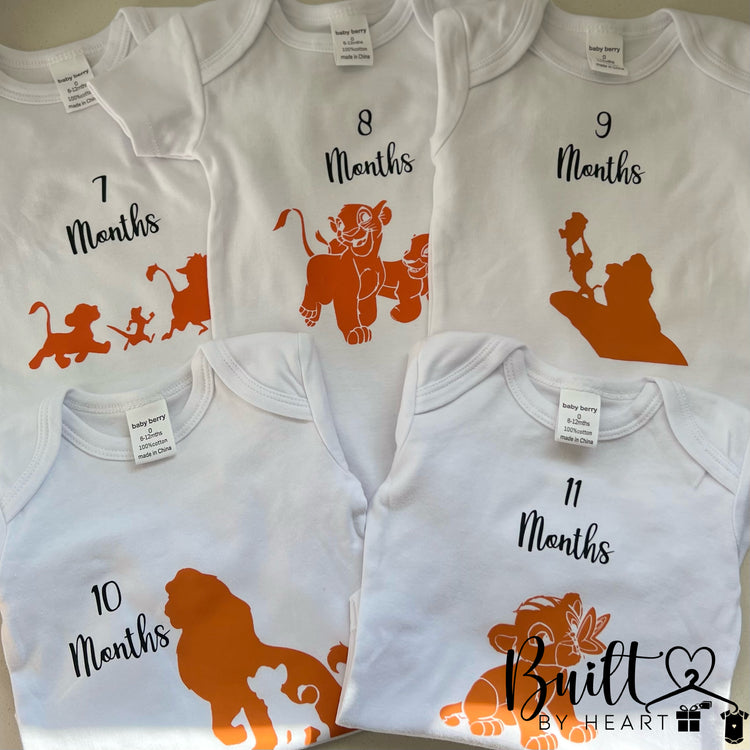 Lion King Milestone Onesie Set