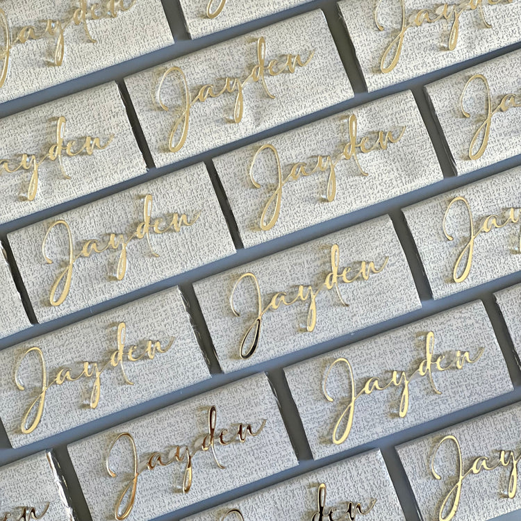 12x Silver Acrylic Name Chocs