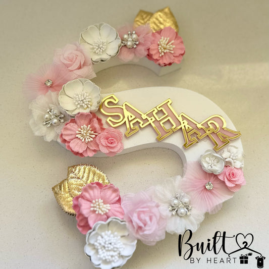 3D acrylic name floral letters