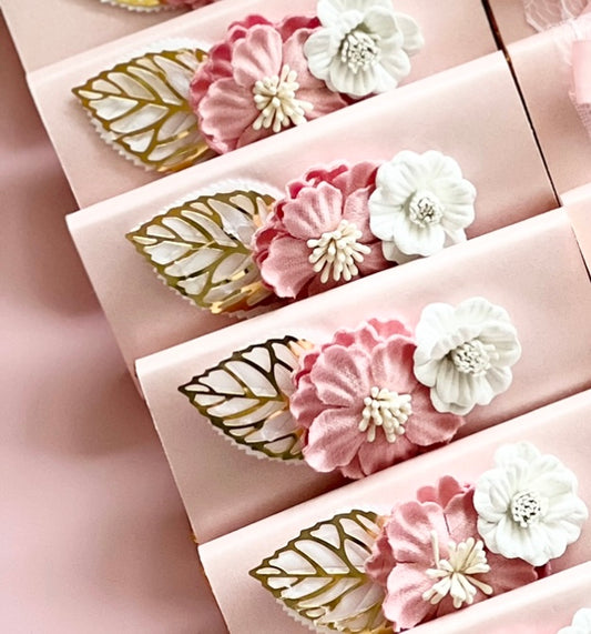 12 x Pink & Gold Floral Chocs