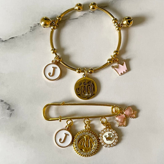 baby pin and bangle set