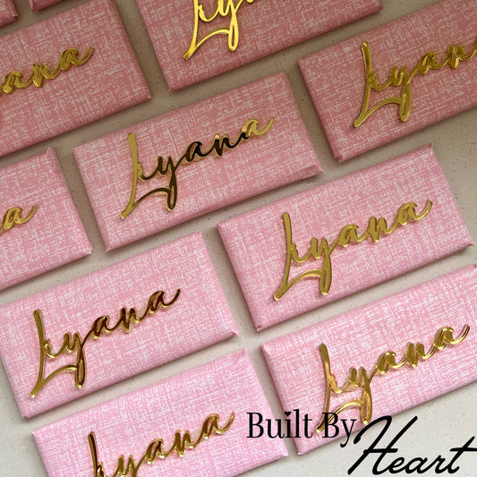 12x Gold Acrylic Name Chocs