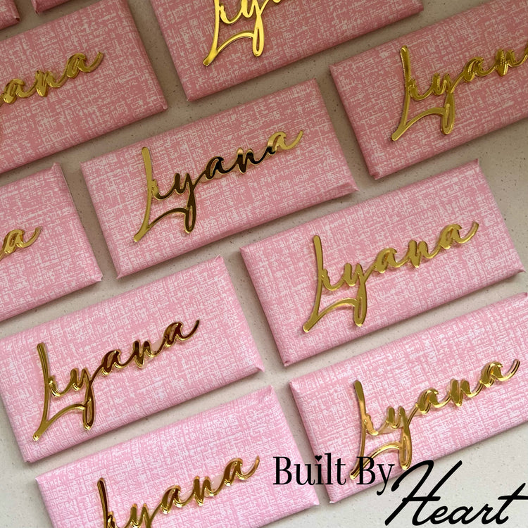 12x Gold Acrylic Name Chocs