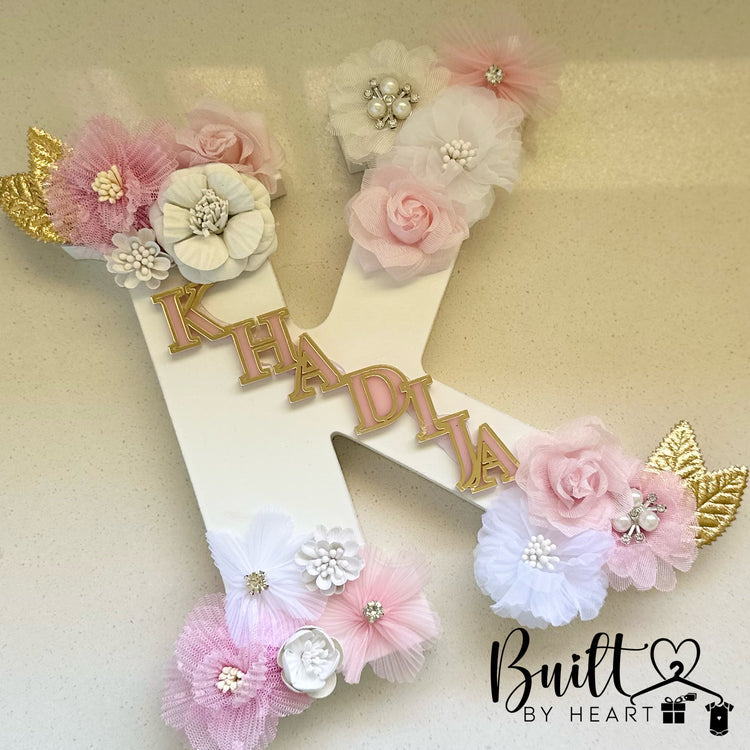 3D acrylic name floral letters